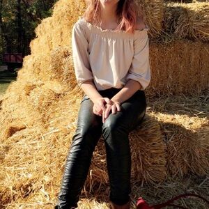 Off Shoulder Cream Suede Style Top